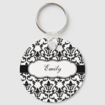Personalizar con su nombre Damask Keychain