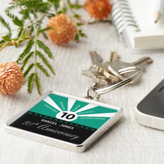 Llavero Personalizar, décimo aniversario de empleado (Lado)