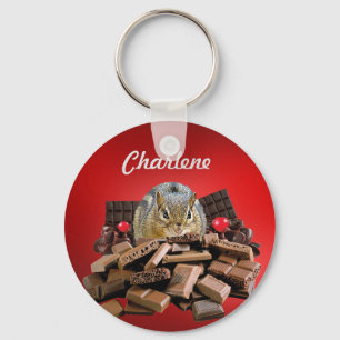 Llavero Personalizar Dulce Día Chocolate Chipmunk