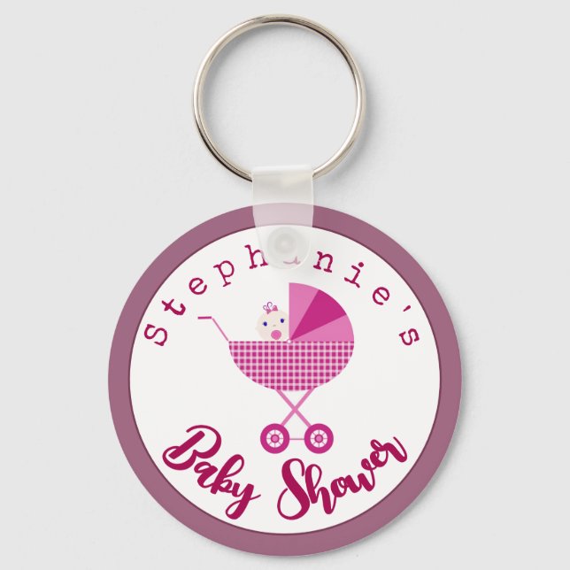Llavero Personalizar el favorito Baby Shower de transporte (Anverso)