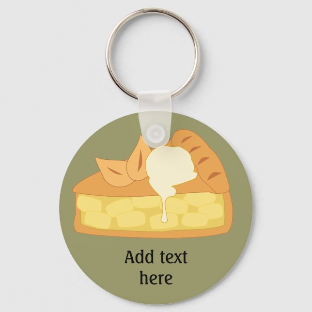 Llavero Personalizar este gráfico de Apple Pie Slice (Anverso)