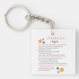 Llavero Personalizar Flores De Escritura Biblia De Salmo 2