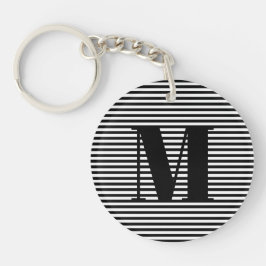 Llavero Personalizar monograma franjas blancas iniciales