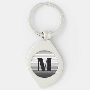 Llavero Personalizar monograma franjas blancas iniciales