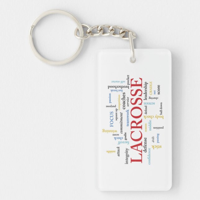Llavero Personalizar Nombre Lacrosse Coach Gracias Palabra (Frente)