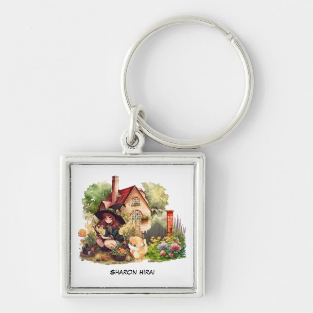 Llavero Personalizar | Pequeña Bruja Y Cadena Keychain Fox (Frente)