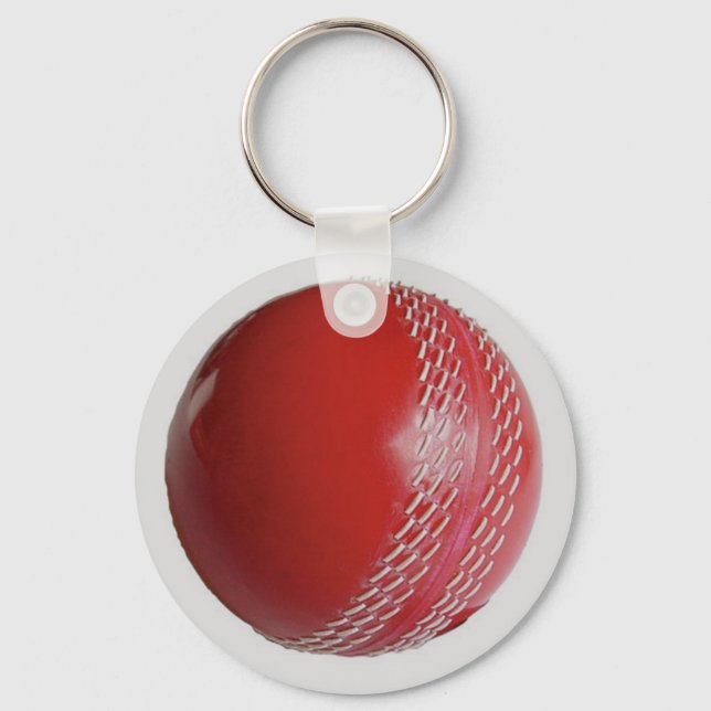 Llavero Personalizar rojo de bolas de cricket con tu nombr (Anverso)