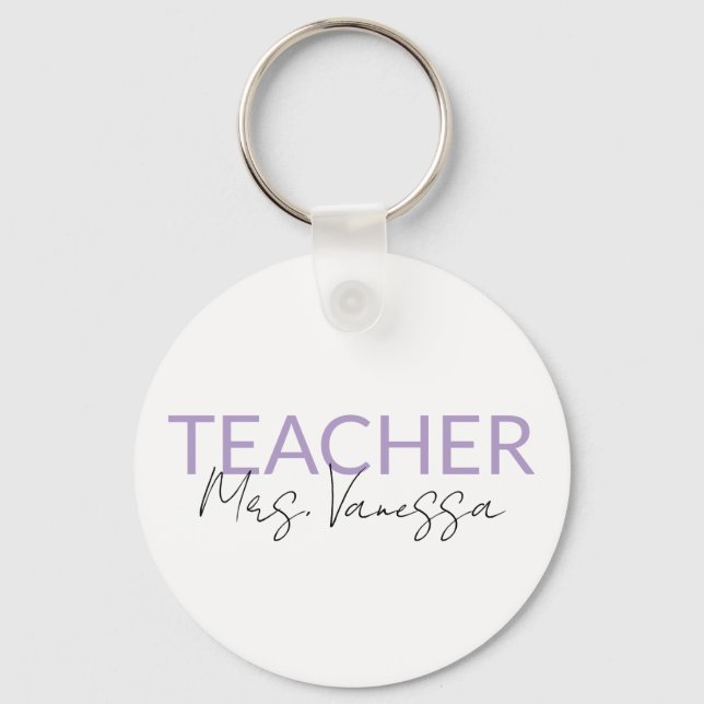 Llavero Personalization Teacher Name keychain, Retro Teach (Anverso)