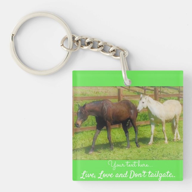 Llavero Personalize - Clásico acrílico de caballos diverti (Frente)