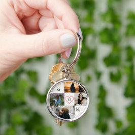 Llavero Personalized 4-Photo Collage Mom Monogram