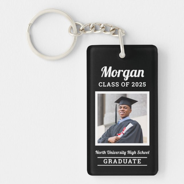 Llavero Personalized Black Class of 2022 Graduation Photo (Frente)