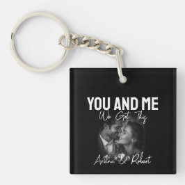 Llavero Personalized Black Photo Couple 'You and Me' 
