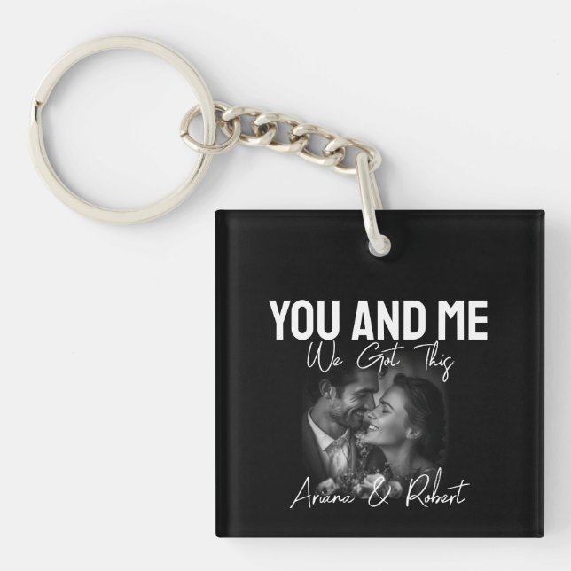 Llavero Personalized Black Photo Couple 'You and Me'  (Frente)