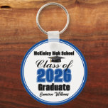 Llavero Personalized Blue Class of 2026 Graduation Party<br><div class="desc">Customize your own blue high school Class of 2026 graduate keychain for a high school or college graduation party. Cool varsity letters for the year on a great custom commemorative keepsake for seniors.</div>