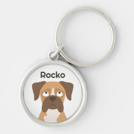 Llavero Personalized Boxer Dog Keychain Custom Name Gift