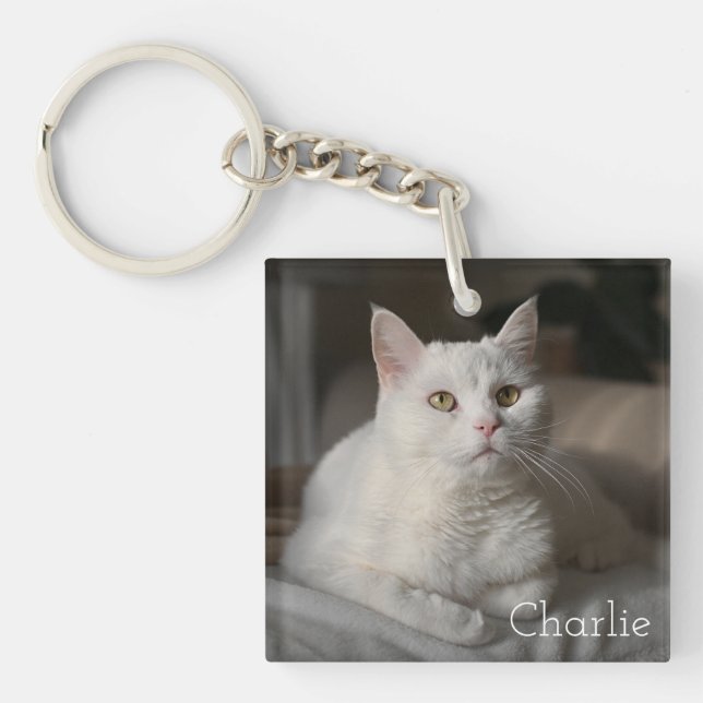 Llavero Personalized Cat Photo Keepsake (Frente)