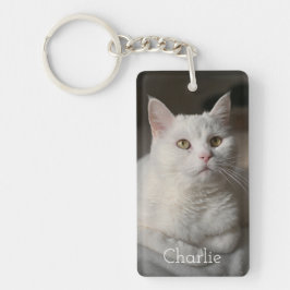 Llavero Personalized Cat Photo Keychain