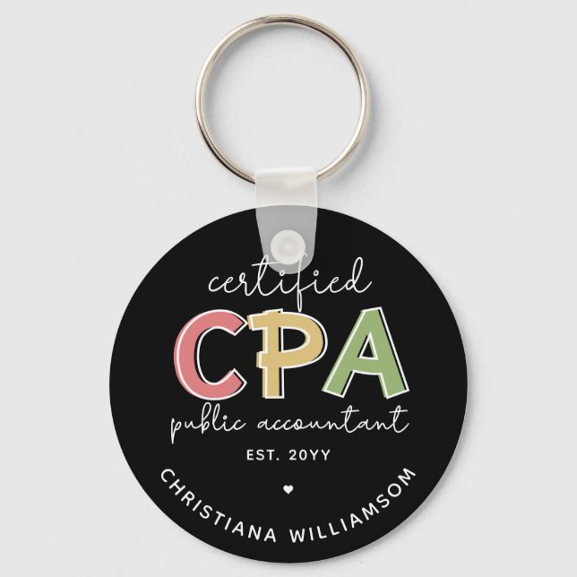 Llavero Personalized CPA Certified Public Accountant Gifts (Anverso)