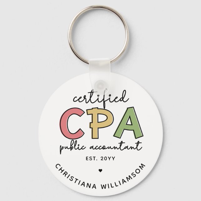 Llavero Personalized CPA Certified Public Accountant Gifts (Anverso)