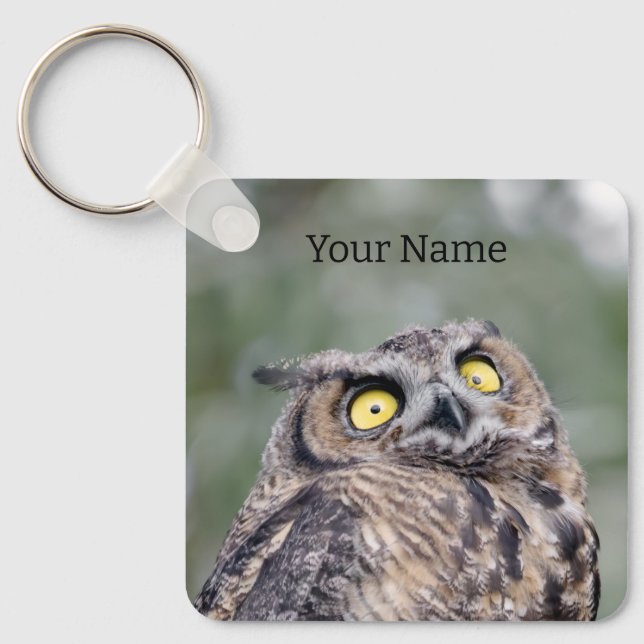 Llavero Personalized Cute Owl Keychain - Add Your Name (Anverso)