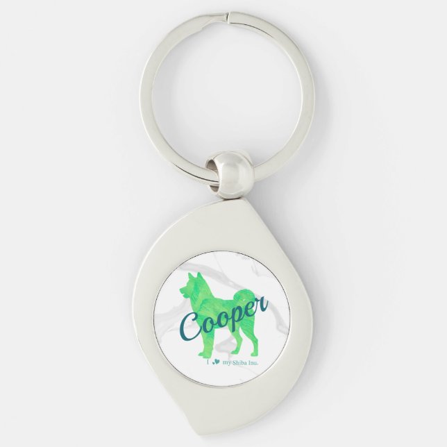 Llavero Personalized Cute Pastel Green Shiba Inu - Dog (Anverso)