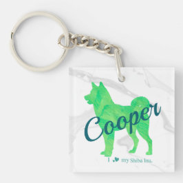 Llavero Personalized Cute Pastel Green Shiba Inu Keychain 