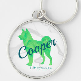 Llavero Personalized Cute Pastel Green Shiba Inu Keychain 