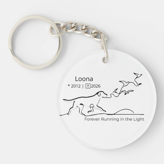 Llavero Personalized Dog Memorial Sympathy Line Art (Frente)