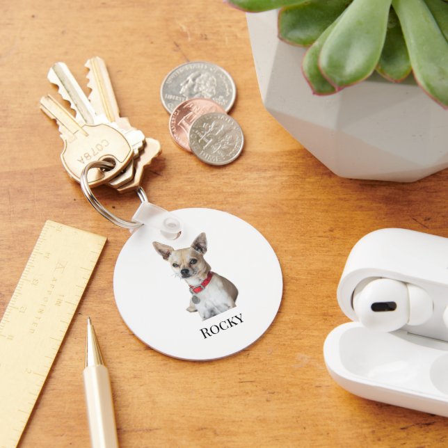 Llavero Personalized Dog Photo | Custom Pet Name  (Escritorio )
