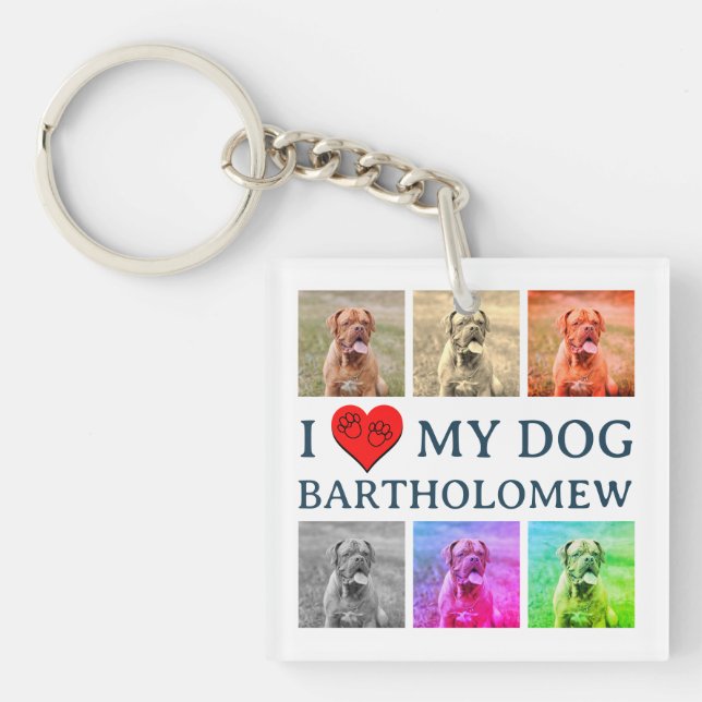 Llavero Personalized Dog Pop Art Pet Lover Gift (Frente)