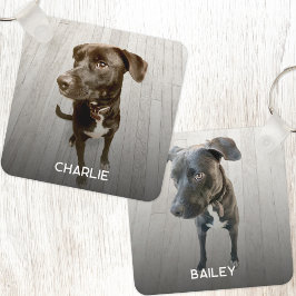 Llavero Personalized Double Sided Pet Dog Two Photo