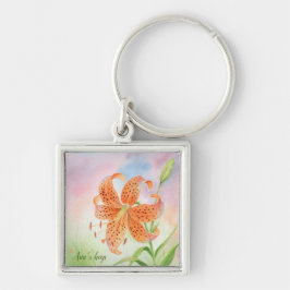 Llavero Personalized Elegant Botanical Tiger Lily