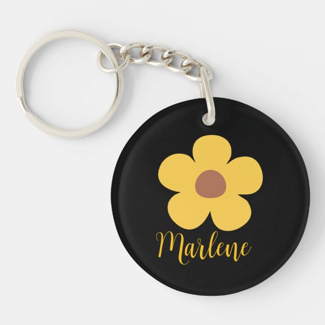 Llavero Personalized floral keychain for her  (Frente)