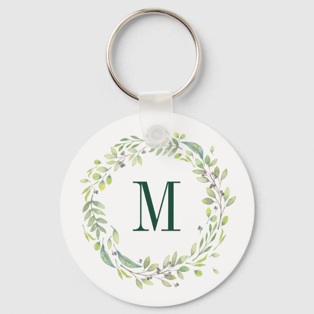 Llavero Personalized Floral Monogram Summer Foliage (Anverso)