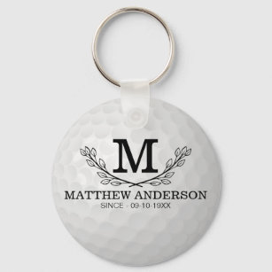 Llavero Personalized Golf Ball Pattern Name Monogram Age
