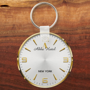 Llavero Personalized Hotel Name Luxury Gold Silver 