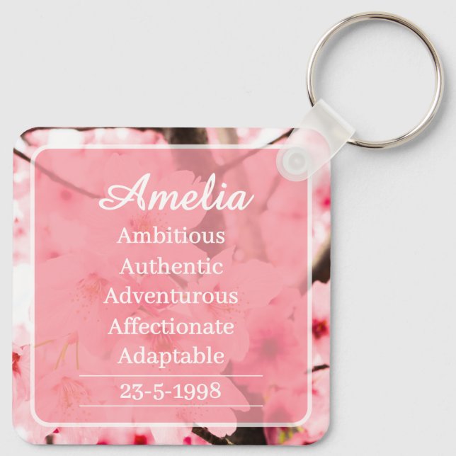 Llavero Personalized Initial Name Traits Keychain Gift (Reverso )