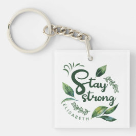 Llavero Personalized Inspirational Quote with Green Leaves
