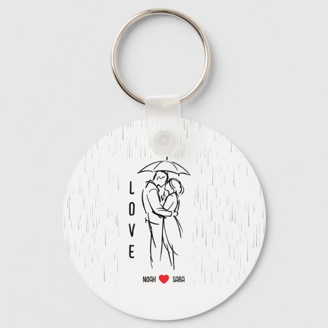 Llavero Personalized Love Keychain – Custom Names Romantic (Anverso)