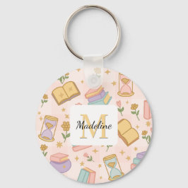 Llavero Personalized Magic Books Girl Wizard School Pink