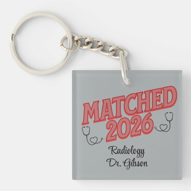 Llavero Personalized Match Day Medical Residency Specialty (Frente)