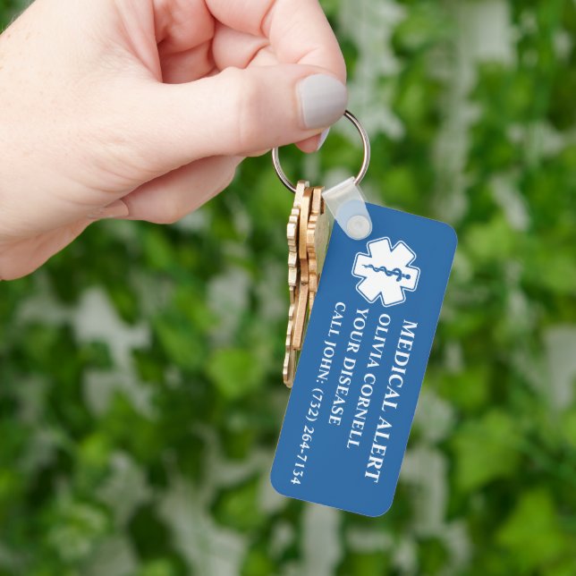 Llavero Personalized Medical Alert Medical Information ID (Mano)