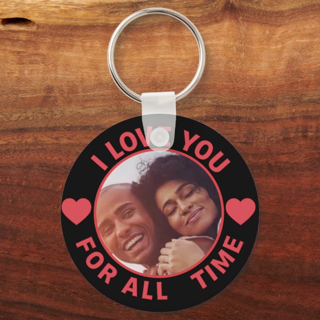 Llavero  Personalized Message Photo I Love You All time (Anverso)