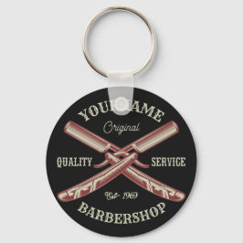 Llavero Personalized NAME Barber Straight Razor Barbershop