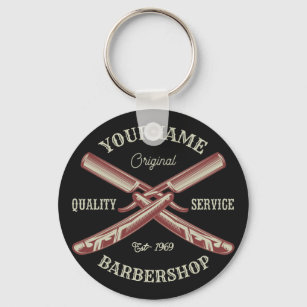 Llavero Personalized NAME Barber Straight Razor Barbershop