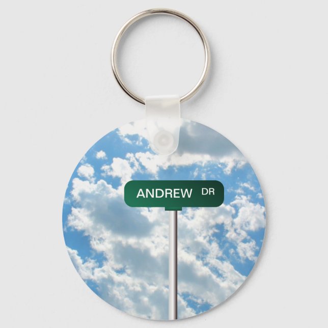 Llavero Personalized Name Road Street Sign on Blue Sky (Anverso)