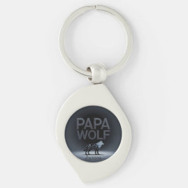 Llavero Personalized Papa Wolf Nature Silhouette