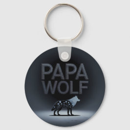 Llavero Personalized Papa Wolf Nature Silhouette