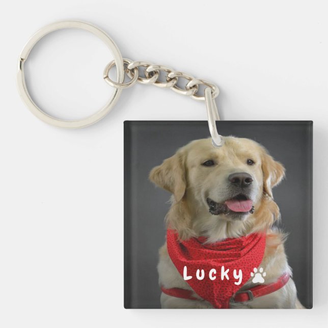 Llavero Personalized Pet  Photo Dog Lover with Pho (Frente)