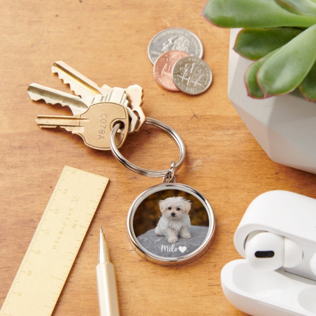Llavero Personalized Pet Photo Keychain with Name (Escritorio )